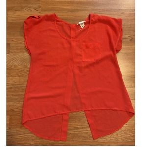 A'GACI Sheer Coral Blouse